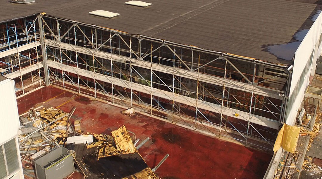 Collasso del fabbricato industriale in Chieti